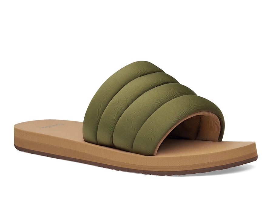 sanuk_w_puff_n_slide_st_dark_olive.jpg Sanuk W Puff N Slide St Dark Olive - Image 1